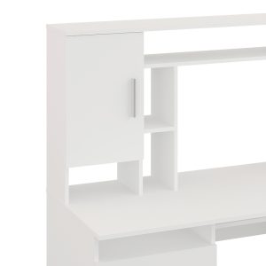 184 000118 3 3 Keldra pakoworld desk with drawers and cabinets in white color 140x59.8x142.2cmOffice furniture > Working desk