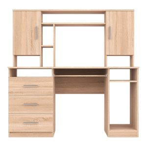 184 000119 2 2 Keldra pakoworld desk with drawers and cabinets in sonoma color 140x59.8x142.2cmOffice furniture > Working desk