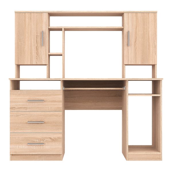 184 000119 2 2 Keldra pakoworld desk with drawers and cabinets in sonoma color 140x59.8x142.2cmOffice furniture > Working desk