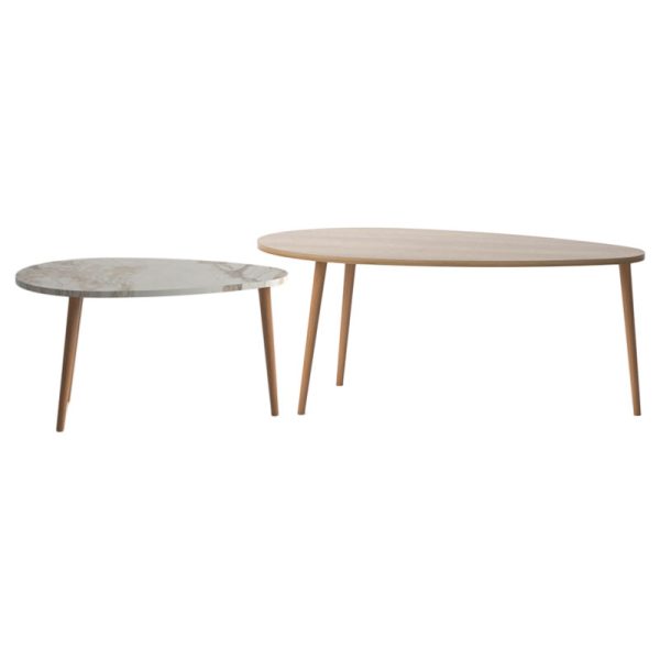 185 000067 2 11 Coffee table Monty pakoworld oak-beige marble 116x46x46cmIndoor furniture > Coffee tables