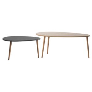 185 000088 2 10 Coffee table Monty pakoworld oak-black marble 116x46x46cmIndoor furniture > Coffee tables