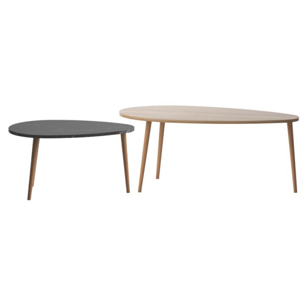 185 000088 2 10 Coffee table Monty pakoworld oak-black marble 116x46x46cmIndoor furniture > Coffee tables