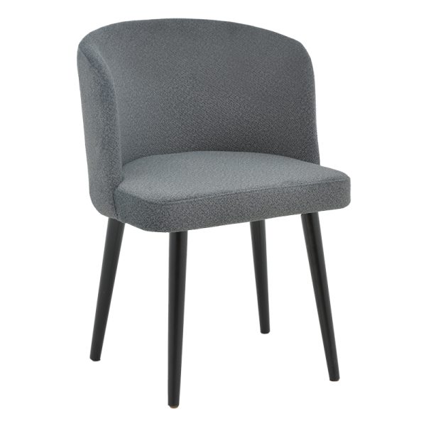 190 000055 5 Chair Sirbet pakoworld anthracite teddy fabric-black metal 55x45x80cmIndoor furniture > Chairs