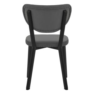 190 000059 4 2 Chair Joley pakoworld dark grey velvet-black metal 45x39x86.5cmIndoor furniture > Chairs