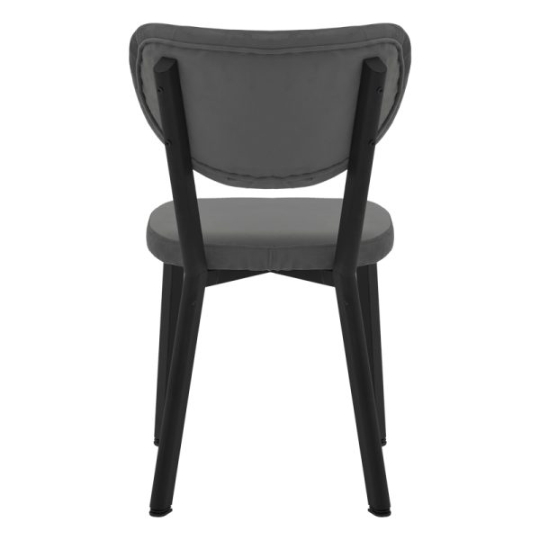 190 000059 4 2 Chair Joley pakoworld dark grey velvet-black metal 45x39x86.5cmIndoor furniture > Chairs