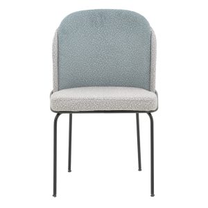 190 000060 3 2 Chair Dore pakoworld grey and light blue teddy fabric-black metal 50x47.5x82cmIndoor furniture > Chairs