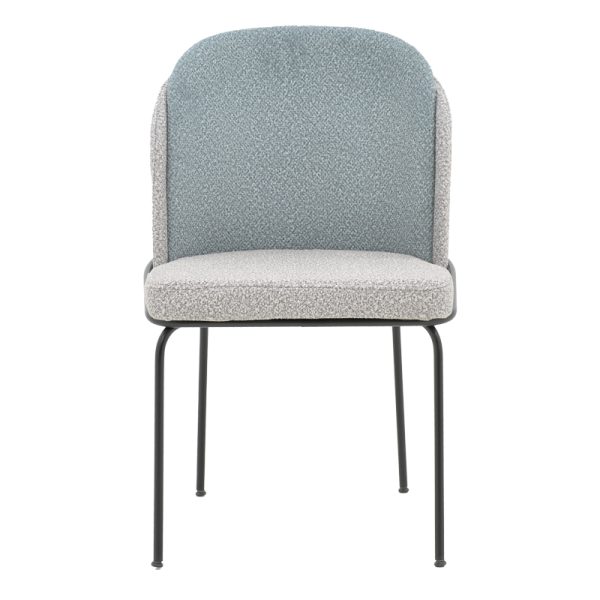 190 000060 3 2 Chair Dore pakoworld grey and light blue teddy fabric-black metal 50x47.5x82cmIndoor furniture > Chairs