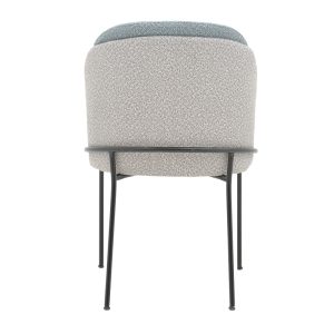 190 000060 4 2 Chair Dore pakoworld grey and light blue teddy fabric-black metal 50x47.5x82cmIndoor furniture > Chairs
