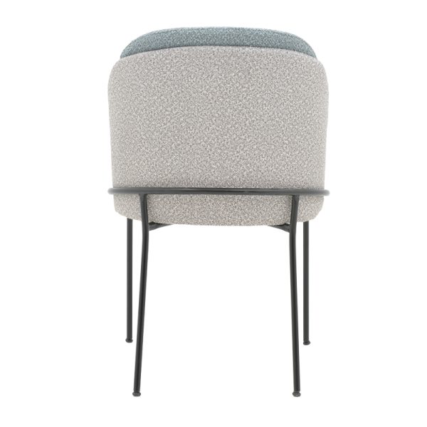 190 000060 4 2 Chair Dore pakoworld grey and light blue teddy fabric-black metal 50x47.5x82cmIndoor furniture > Chairs