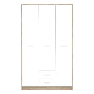 192 000019 3 Wardrobe Serenity pakoworld 3-leaf sonoma-white 118.5x54x196.5cmIndoor furniture > Wardrobes