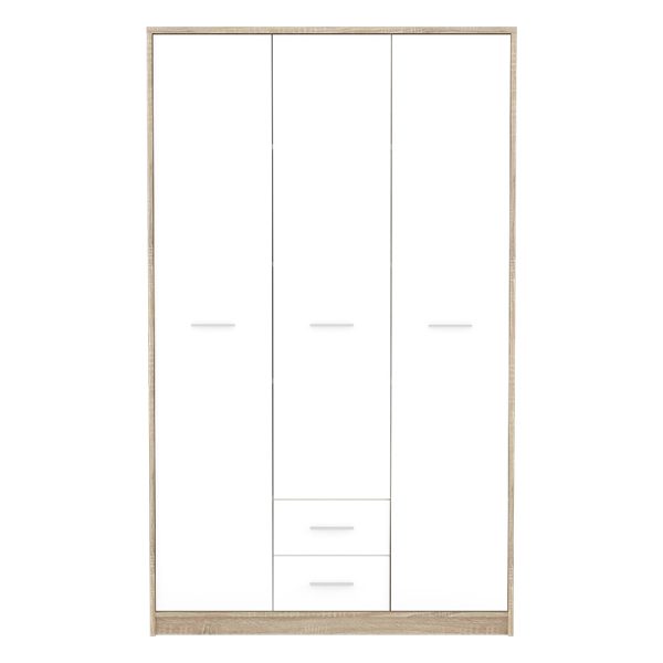 192 000019 3 Wardrobe Serenity pakoworld 3-leaf sonoma-white 118.5x54x196.5cmIndoor furniture > Wardrobes