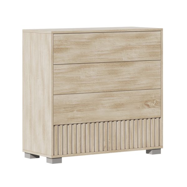 192 000042 4 Bruse pakoworld melamine chest of drawers in sonoma-oak shade 96.7x40.5x92.9cmIndoor furniture > Drawers-consoles
