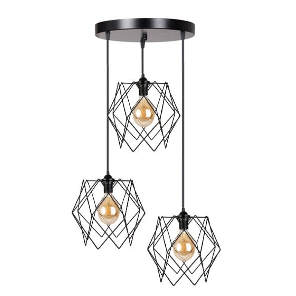 193 000006 13 3-light ceiling light Zocie pakoworld E27 black D30x85cmLighting > Ceiling
