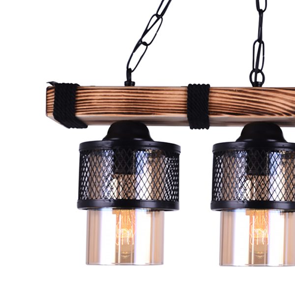 193 000016 2 14 3-light ceiling light PWL-1046 pakoworld E27 black-walnut 50x15x65cmLighting > Ceiling