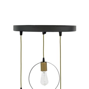 193 000056 2 8 3-light ceiling light Kasper pakoworld E27 black-gold D30x79cmLighting > Ceiling