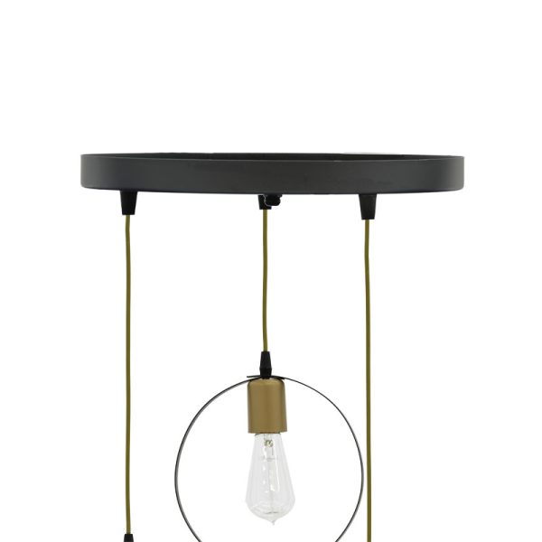 193 000056 2 8 3-light ceiling light Kasper pakoworld E27 black-gold D30x79cmLighting > Ceiling