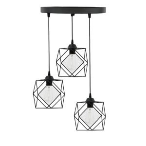 193 000059 10 3-light ceiling light Karin pakoworld E27 black 30x30x90cmLighting > Ceiling
