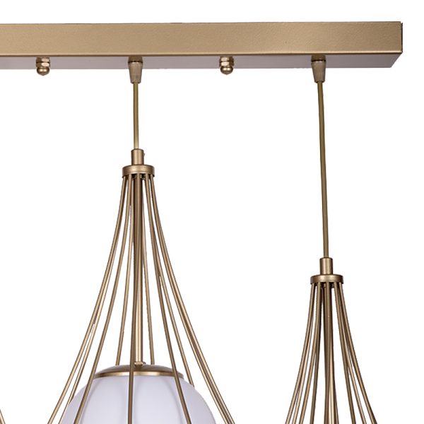 193 000077 2 6 Three-light ceiling lamp Udren pakoworld white-gold 50x20x78cmLighting > Ceiling