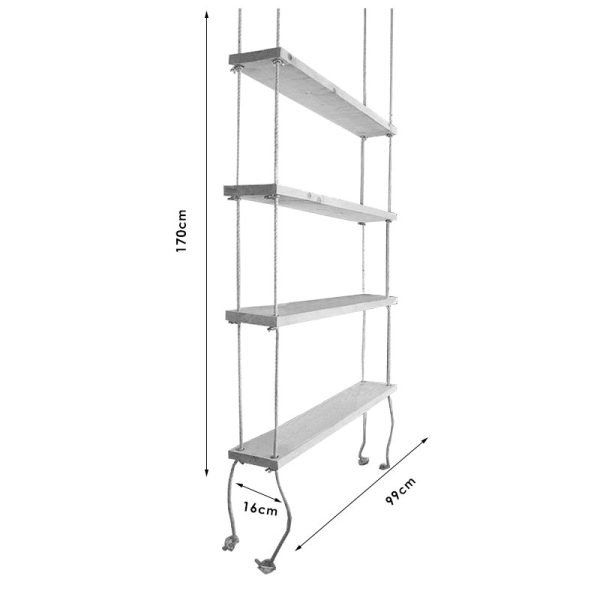 197 000050 3 2 Wall set unit Rabia pakoworld solid wood natural 99x16x170cmSPRING OFFERS