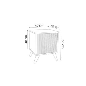 197 000203 3 3 Bedside Flipter pakoworld melamine oak-black 40x40x55cmIndoor furniture > Bedside tables