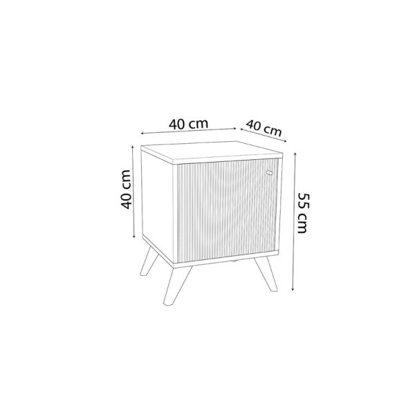 197 000203 3 3 Bedside Flipter pakoworld melamine oak-black 40x40x55cmIndoor furniture > Bedside tables