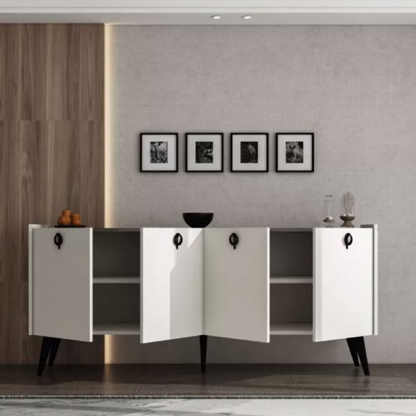 197 000208 2 2 Buffet Jeslie pakoworld melamine white-marble look 180x40x79cmIndoor furniture > Buffets