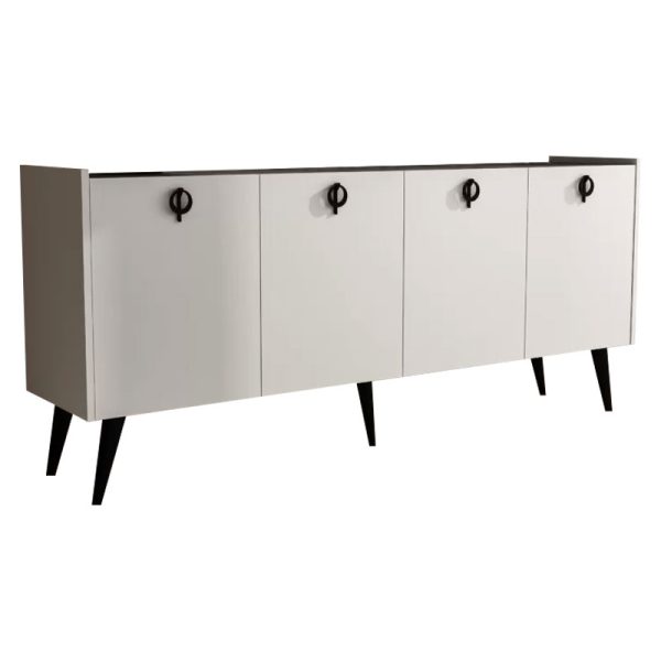 197 000208 4 Buffet Jeslie pakoworld melamine white-marble look 180x40x79cmIndoor furniture > Buffets