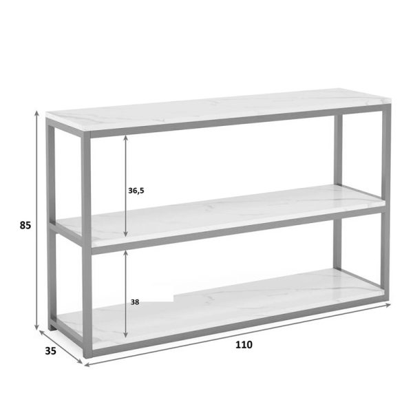 197 000258 2 6 Metal console table Sarmi pakoworld in gold-white shade 110x35x85cmIndoor furniture > Drawers-consoles
