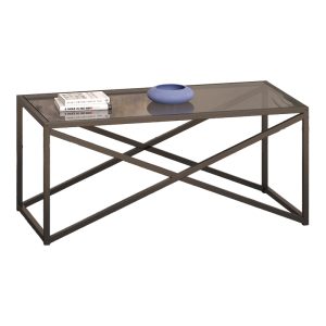 197 000260 4 Metal coffee table Susona pakoworld in black shade smoke glass 100x50x45cmIndoor furniture > Coffee tables