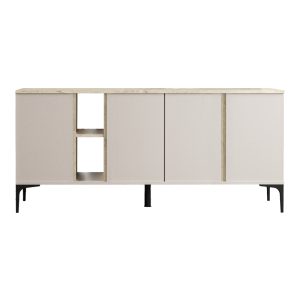 197 000268 3 3 Vetine pakoworld sideboard in gray-beige color and marble-look surface 180x45x80cmIndoor furniture > Buffets