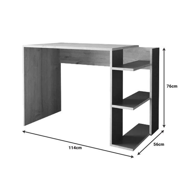 197 000272 2 2 Toska pakoworld work desk in oak-anthracite shade 114x56x76cmOffice furniture > Working desk
