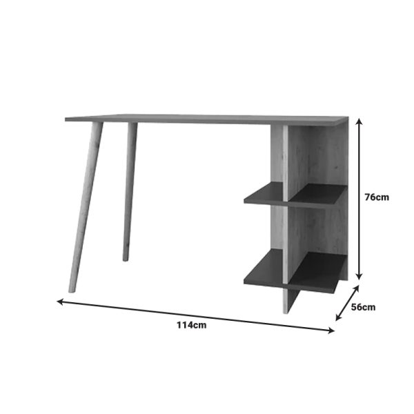 197 000275 2 5 Volet pakoworld work desk in oak-anthracite shade 114x56x76cmOffice furniture > Working desk