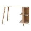 197 000275 6 Professional desk with right corner Oscar pakoworld melamine in walnut-charcoal shade 240x180x76cmOffice furniture > Working desk