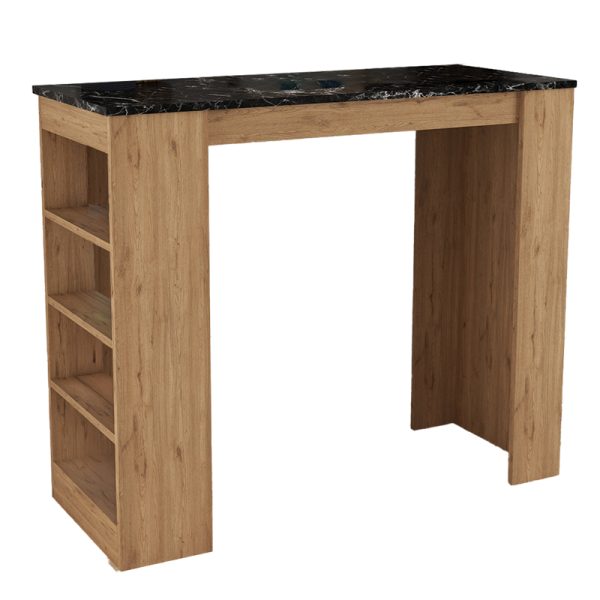 197 000276 7 Birma pakoworld bar table in oak shade with marble look 120x51.5x102cmIndoor furniture > Dining Tables