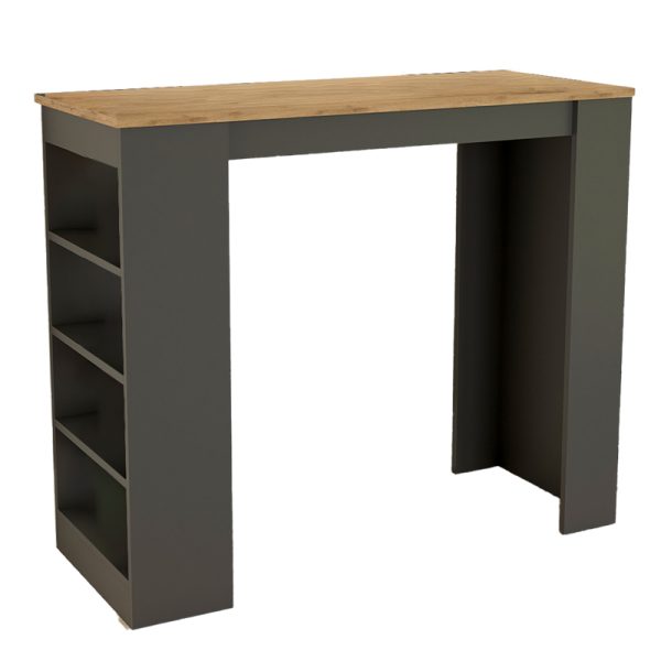197 000277 3 Birma pakoworld bar table in oak-anthracite shade 120x51.5x102cmIndoor furniture > Dining Tables