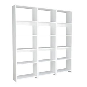 197 000279 4 Rabuku pakoworld bookcase in white shade 146x22x160cmIndoor furniture > Bookshelves