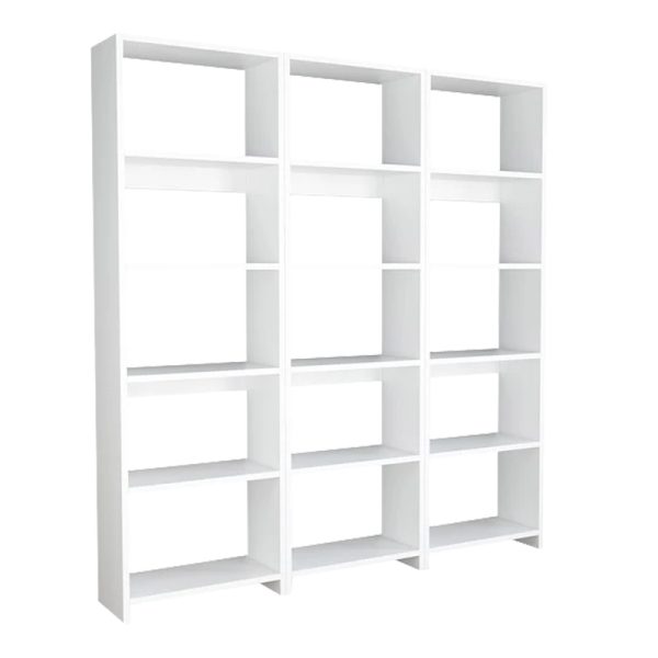 197 000279 4 Rabuku pakoworld bookcase in white shade 146x22x160cmIndoor furniture > Bookshelves