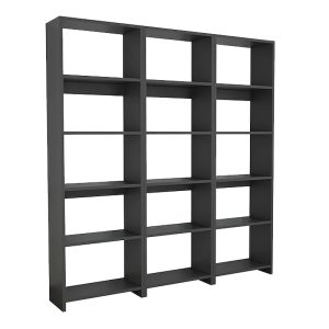 197 000280 4 Rabuku pakoworld bookcase in anthracite shade 146x22x160cmIndoor furniture > Bookshelves