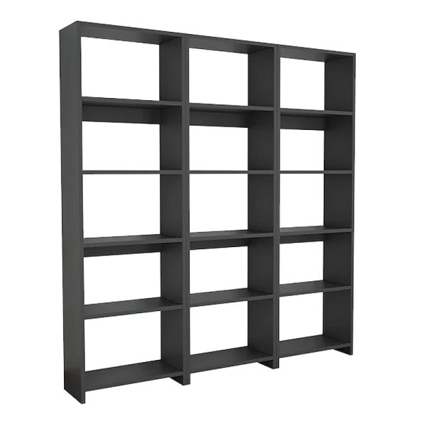 197 000280 4 Rabuku pakoworld bookcase in anthracite shade 146x22x160cmIndoor furniture > Bookshelves