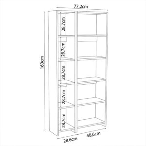 197 000281 2 2 Alkathi pakoworld bookcase in oak shade 77x22x160cmIndoor furniture > Bookshelves