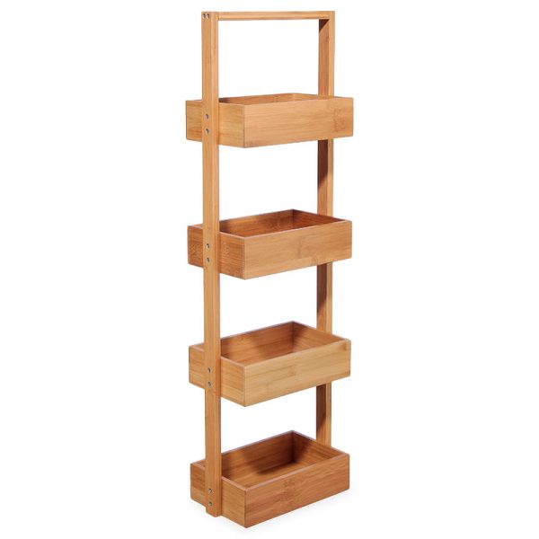 199 000015 10 Floor shelf Ollie pakoworld wooden bambou in natural color 28x16x88cmIndoor furniture > Home organization