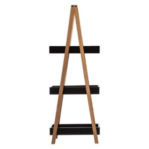 199 000053 2 7 Floor shelf Nancy pakoworld wooden in natural-black color 30x18,5x82cmIndoor furniture > Home organization