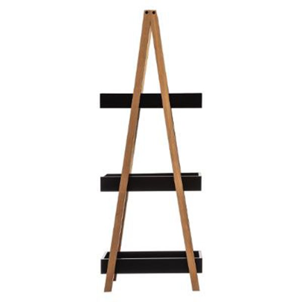 199 000053 2 7 Floor shelf Nancy pakoworld wooden in natural-black color 30x18,5x82cmIndoor furniture > Home organization