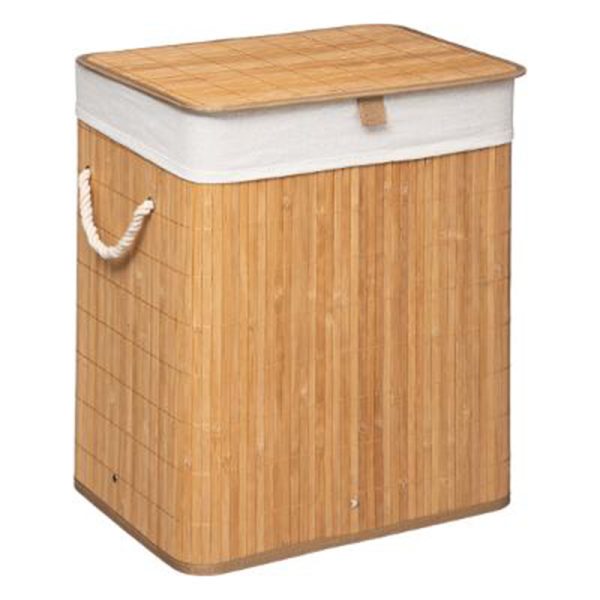 199 000056 5 Laundry basket Natural pakoworld in oak-white color 40x30x50cmIndoor furniture > Home organization