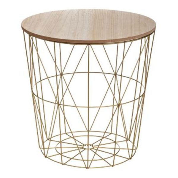 199 000175 12 Side table Kumi pakoworld oak-gold D41x40cmIndoor furniture > Coffee tables