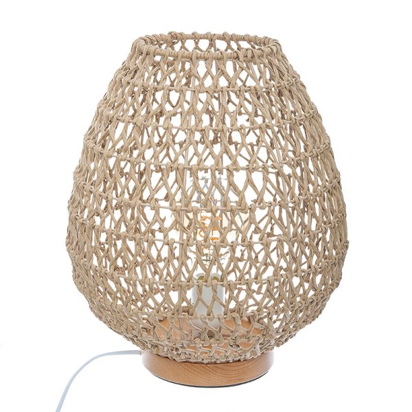 199 000186 3 Etel pakoworld E27 table lamp natural D30x35.5cmLighting > Table