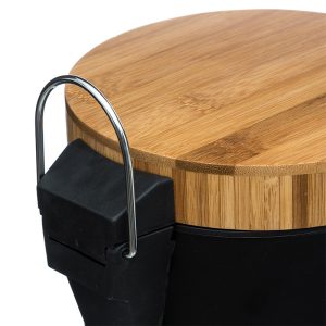 199 000210 2 4 Trash bin 3L Dustbin pakoworld metal-pp black-oakIndoor furniture > Home organization > Bathroom > Bathroom accessories