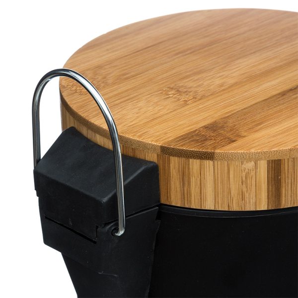 199 000210 2 4 Trash bin 3L Dustbin pakoworld metal-pp black-oakIndoor furniture > Home organization > Bathroom > Bathroom accessories