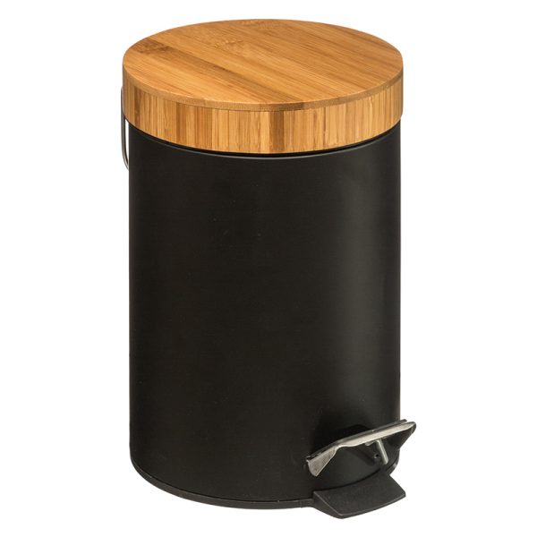 199 000210 7 Trash bin 3L Dustbin pakoworld metal-pp black-oakIndoor furniture > Home organization > Bathroom > Bathroom accessories