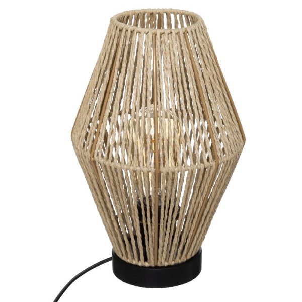 199 000463 6 Table lamp PWL-1108 pakoworld Ε27 beige D19x32cmBOHO CHIC > Luminaries